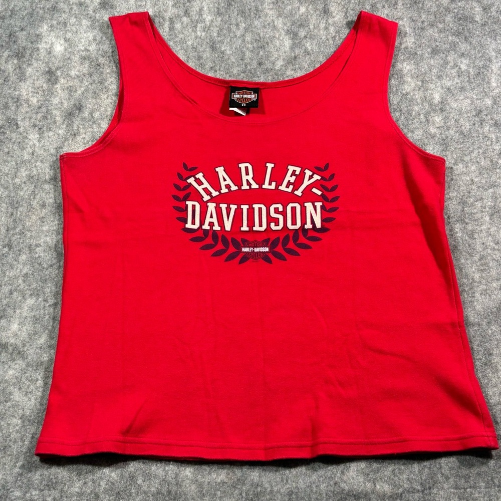Harley Davidson Womens Red Sandy Utah Tank Top Size‎ 2XL